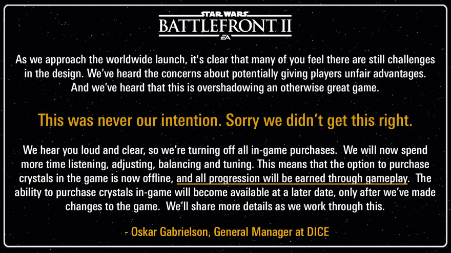 Игровая индустрия: Игроки временно победили: EA убрала все микротранзакции из Battlefront 2